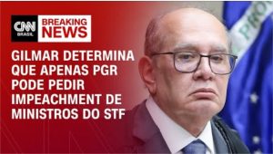 Gilmar determina que apenas PGR pode pedir impeachment de ministros do STF